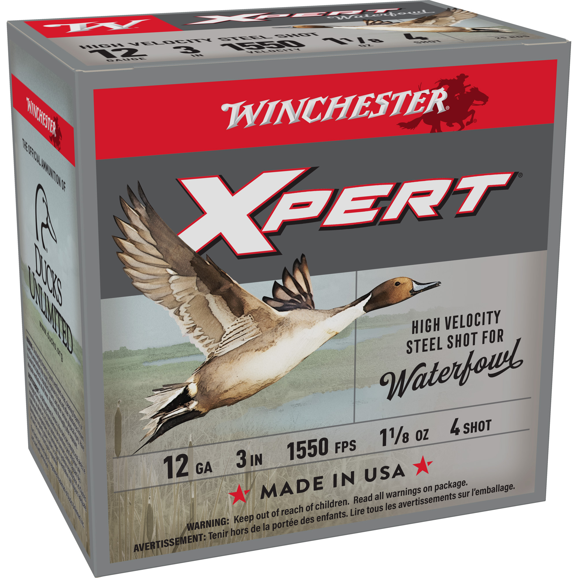 Winchester Xpert HV Stl 12 Gauge 3″ #4 25/250 bulk ammo product image