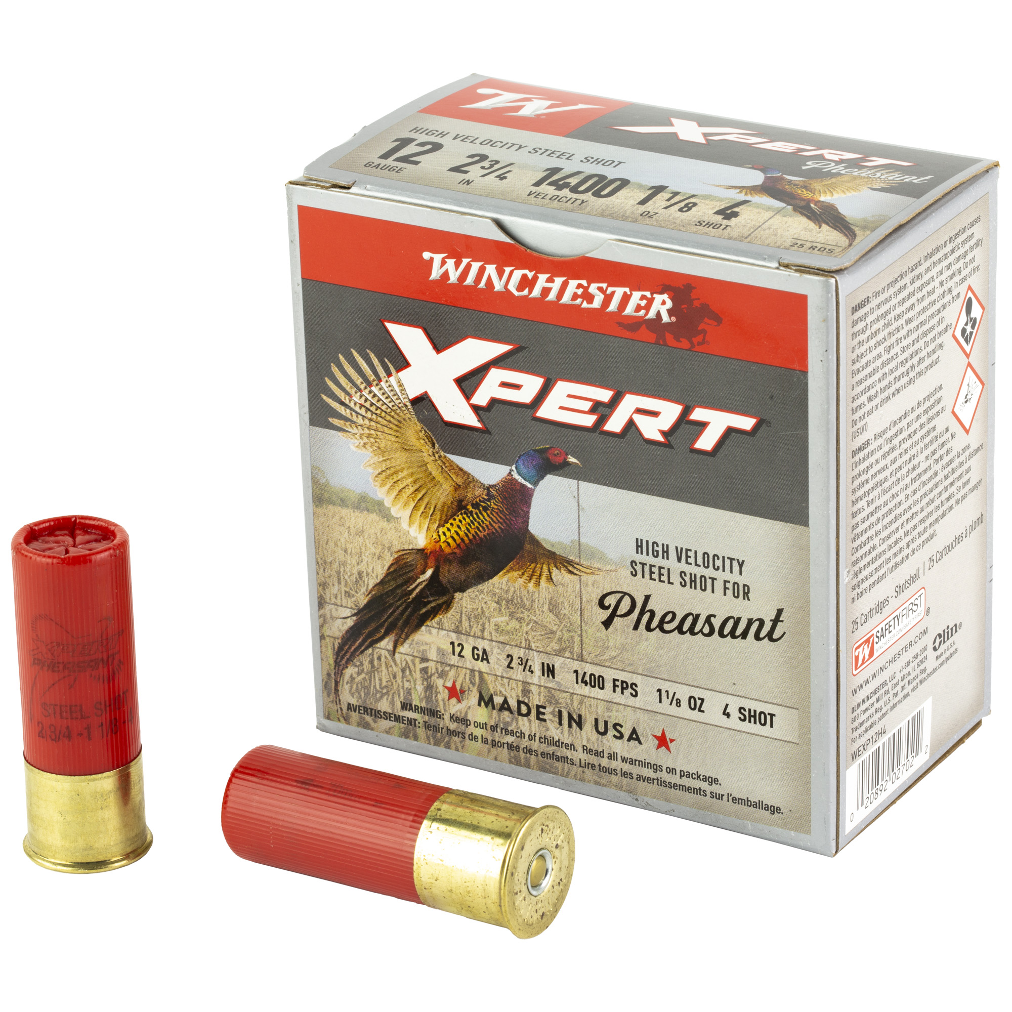 Winchester Xprt Stl 12 Gauge 2″-3/4″ #4 Shot 25/250 bulk ammo product image