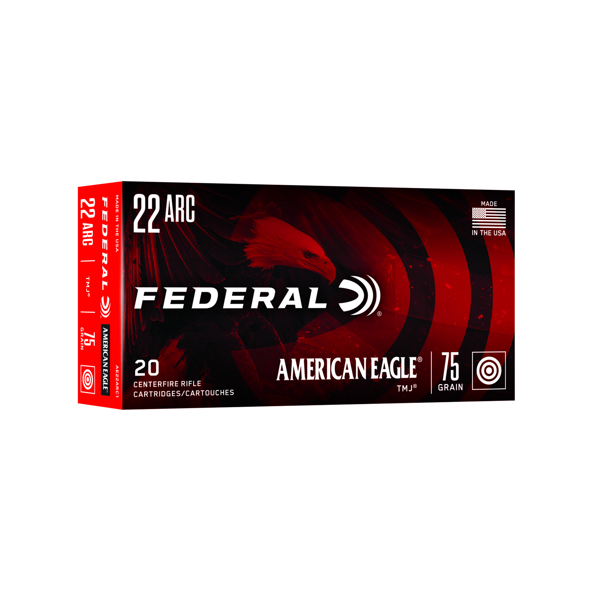 Federal Am Eagle 22arc 75 Grain TMJ 20/200 bulk ammo product image