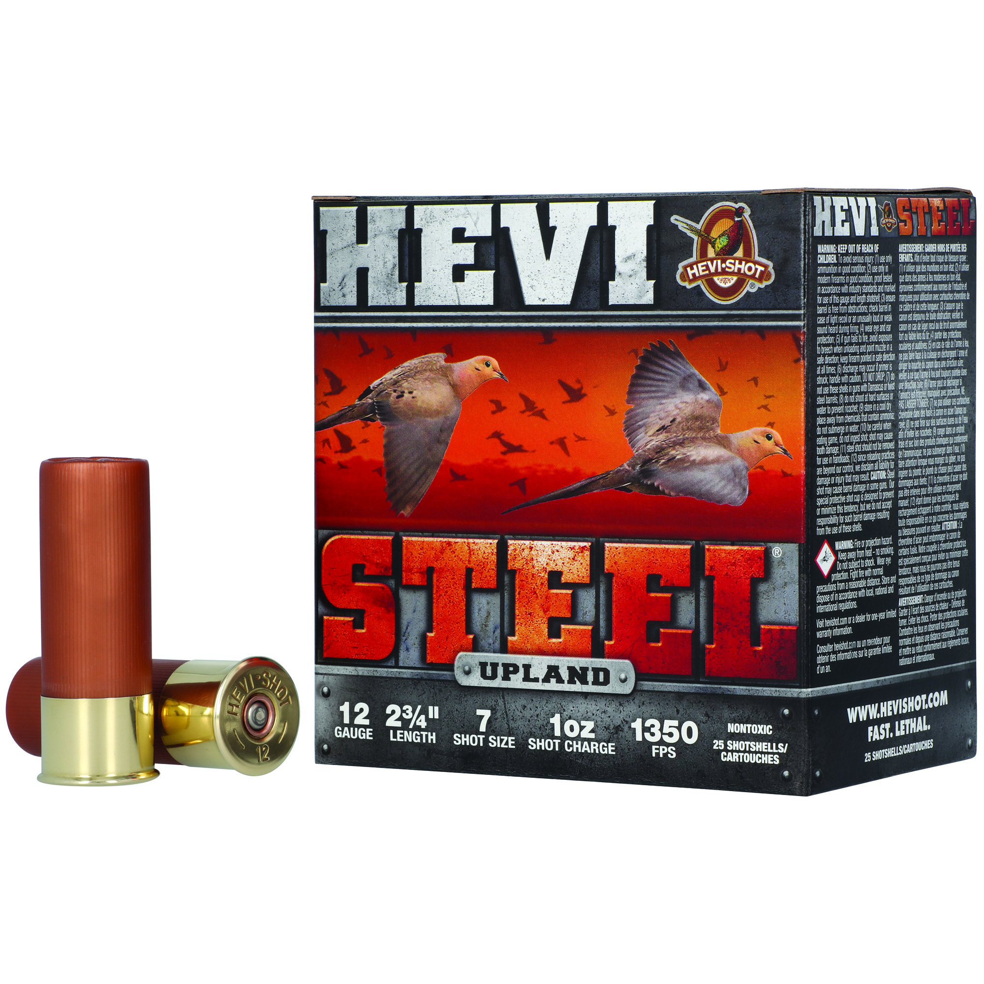 Hevi Stl Uplnd 12 Gauge 2.75″ #7 Shot 25/250 bulk ammo product image